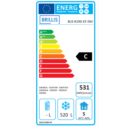 Шафа морозильна Brillis BL9-LED-R290-EF-INV енергозберігаюча 